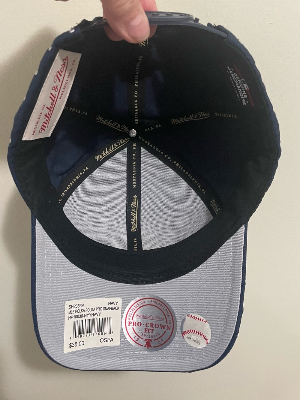NWT Mitchell & Ness MLB Yankees Poka Dot Hat - Picture 5 of 6